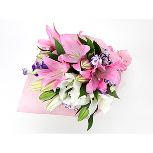 Flower Delivery Japan Tokyo | White & Pink Lilies Bouquet