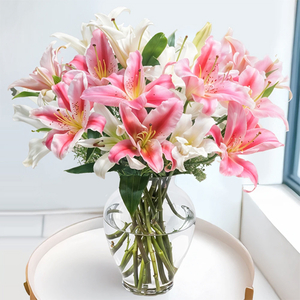 3 Stem Lilies Vase Flower Delivery Japan