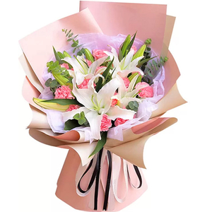 Tokyo Florist – Pink Carnations & White Lilies Bouquet