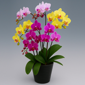 Tokyo Orchid | Colorful Orchids Midi Mix Plant Pot
