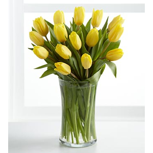 Tokyo Florist | 12 Yellow Tulips in Vase