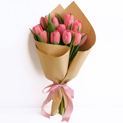 Online Flower Delivery Tokyo – 12 Pink Tulips Bouquet