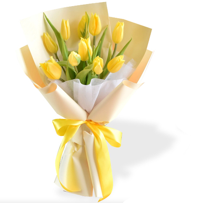 Flower Shop in Tokyo Japan – 12 Yellow Tulips Bouquet