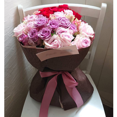 Japan Flower Delivery Tokyo – 36 Mix Color Roses Bouquet
