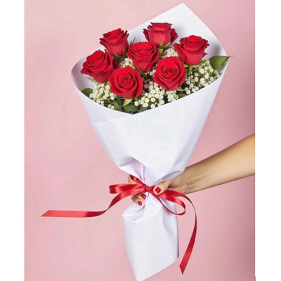 Flower Delivery Japan Tokyo – Seven Red Color Roses Bouquet