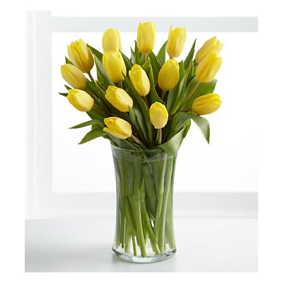 Tokyo Florist | 12 Yellow Tulips in Vase