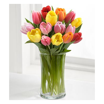Japan Flower Delivery Tokyo – 12 Mix Tulips Vase
